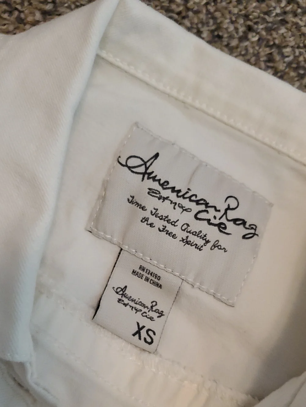 American Rag White Sleeveless Denim Vest